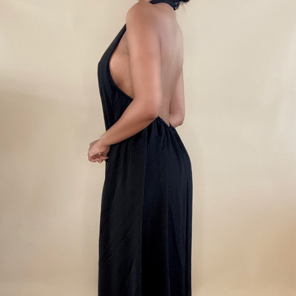 Halter Wide Leg Jumpsuit with pockets